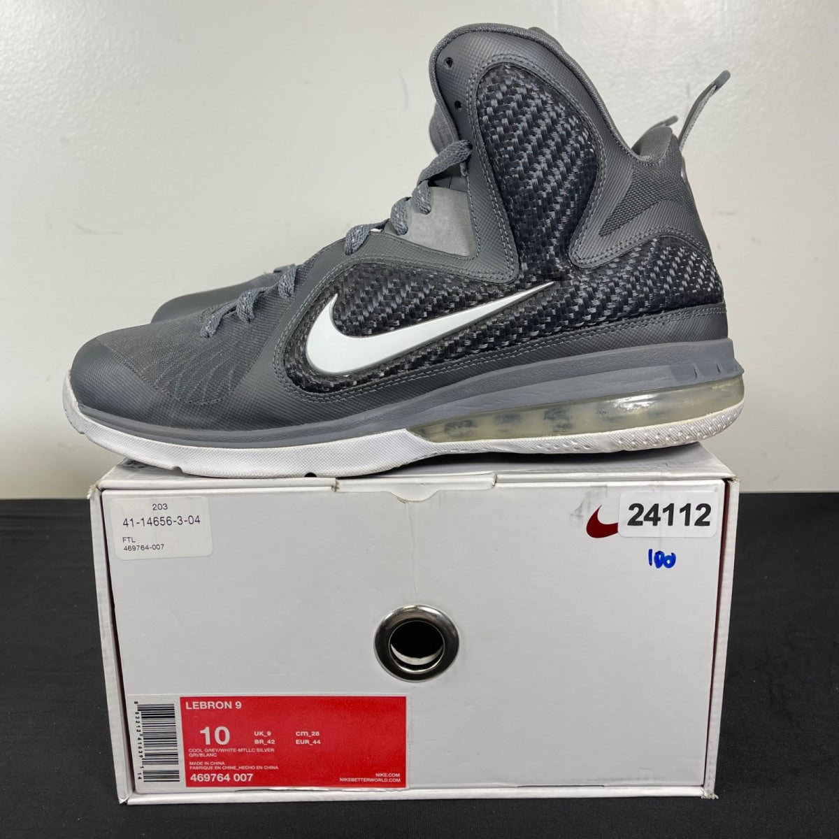 Nike LeBron 9 Cool Grey 10 (Moderately Worn Pre-Owned)Nikecool grey white metallic silver - Image 3