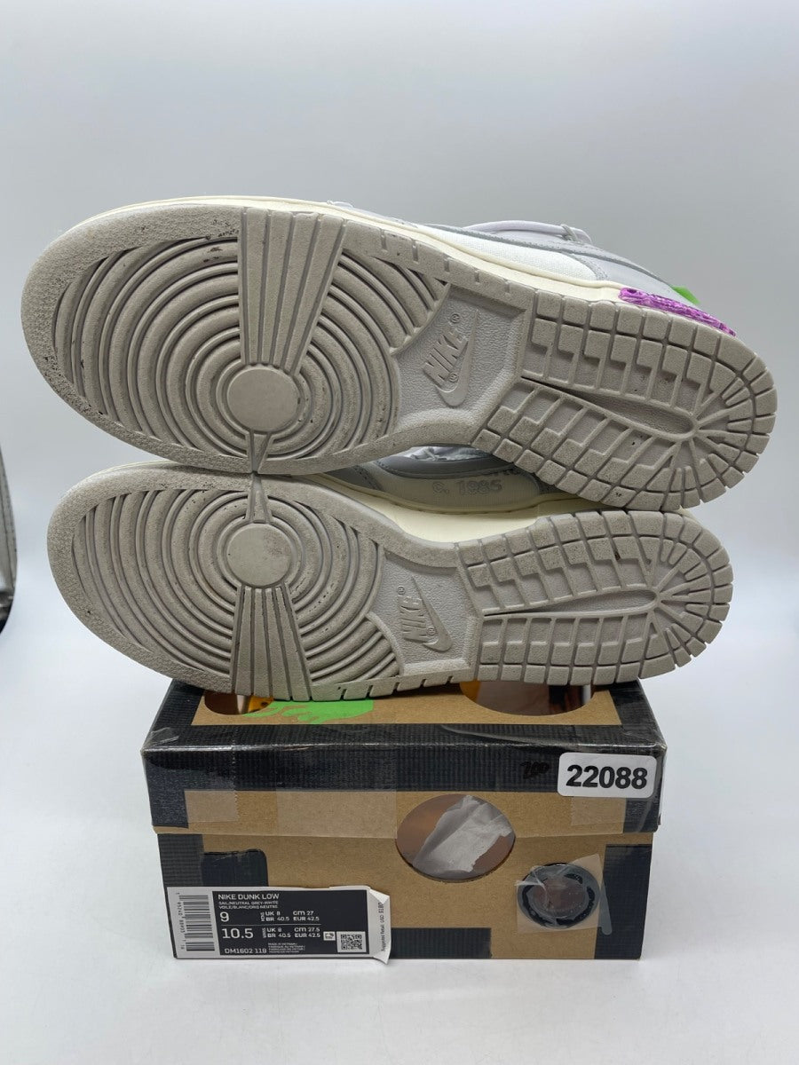 Nike Dunk Low Off-White Lot 3 9 (Moderately Worn Pre-Owned)NikeSail/Neutral Grey-White - Image 7