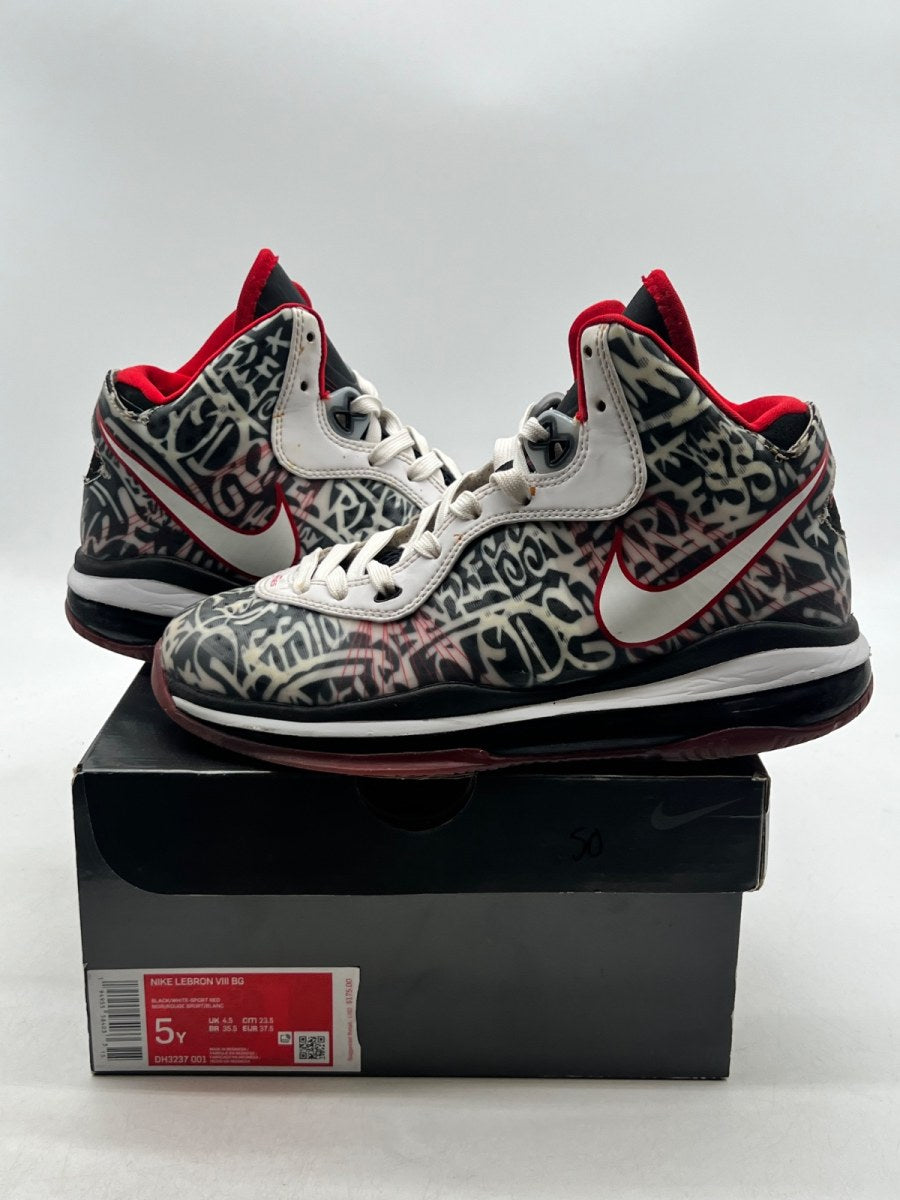 Nike LeBron 8 Graffiti (GS) 5Y (Moderately Worn Pre-Owned)NikeBlack/Sport Red/White - Image 1