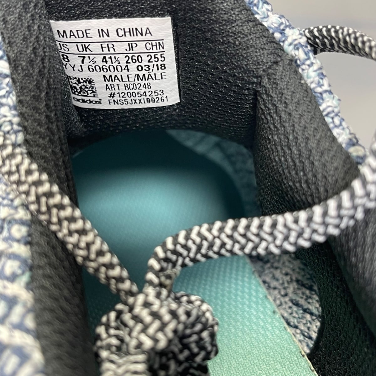 adidas Ultra Boost 4.0 Parley Carbon Blue Spirit 8 (Moderately Worn Pre-Owned)adidasFootwear White/Carbon/Blue Spirit - Image 6