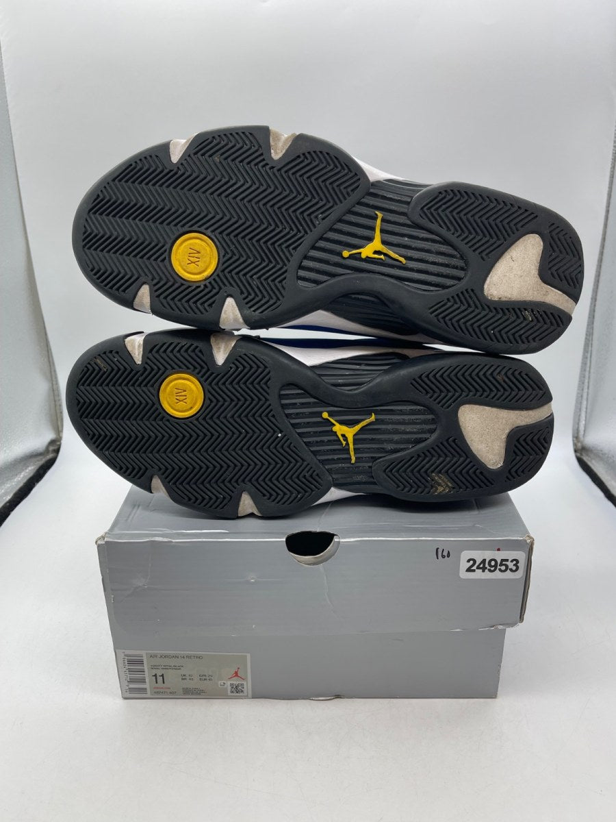 Jordan 14 Retro Laney (2023) 11 (Moderately Worn Pre-Owned)JordanVarsity Royal/Black-Varsity Maize-White - Image 7