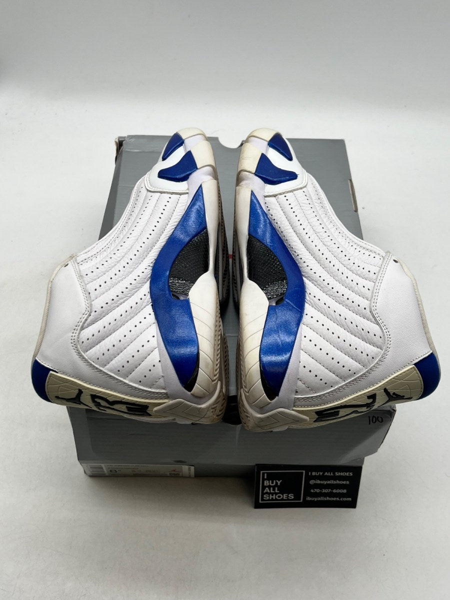 Jordan 14 Retro White Hyper Royal 8.5 (Moderately Worn Pre-Owned)