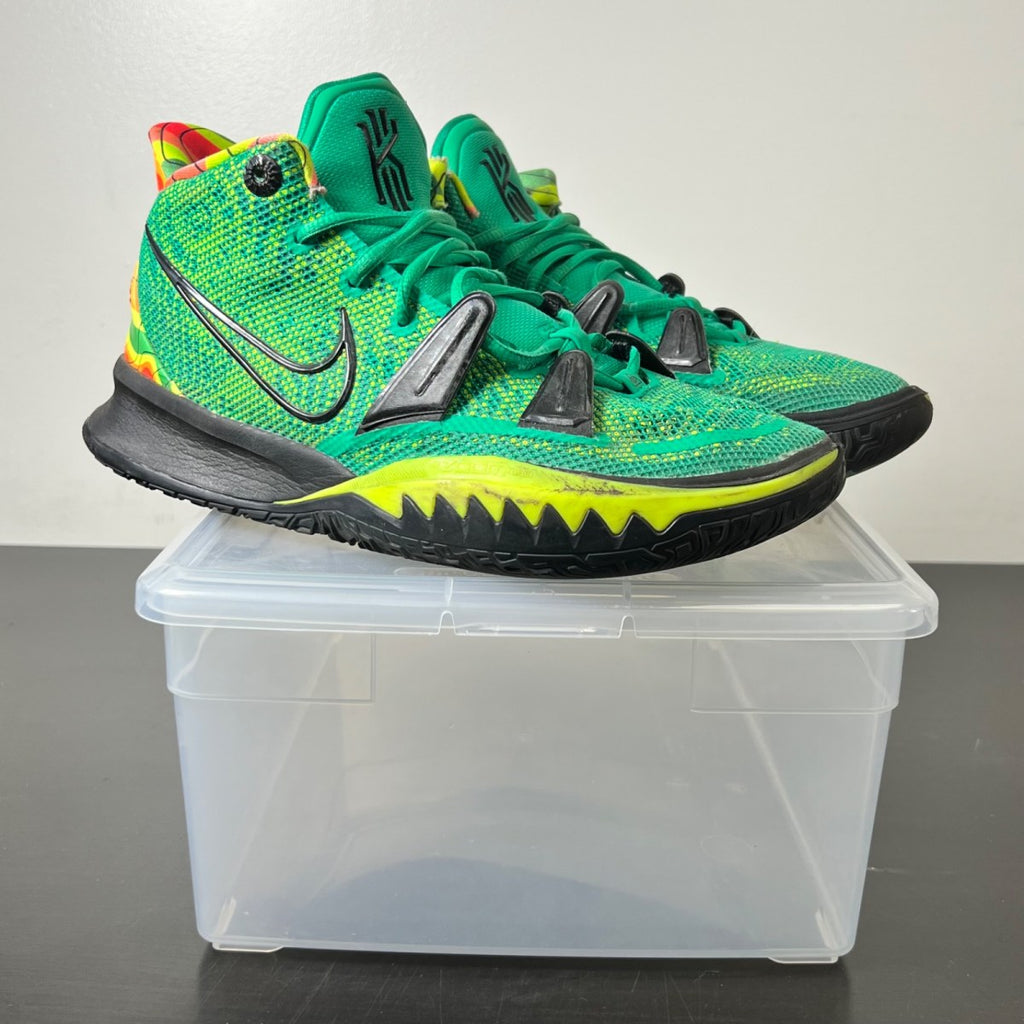Nike Kyrie 7 Ky-D Weatherman 9.5 (Heavily Worn Pre-Owned)NikeGreen/Orange-Red - Image 1