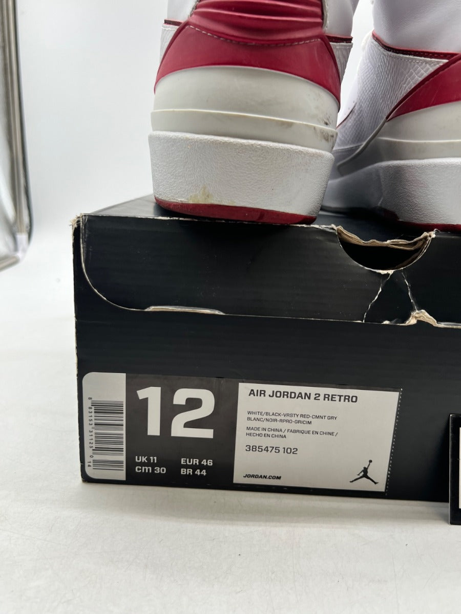 Jordan 2 Retro White Red (2014) 12 (Moderately Worn Pre-Owned) - Image 6