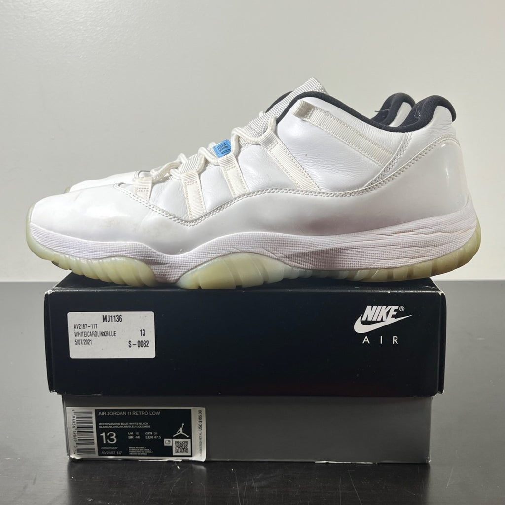 Jordan 11 Retro Low Legend Blue 13 (Heavily Worn Pre-Owned)JordanWhite/White-Black-Legend Blue - Image 3