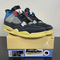 Jordan 4 Retro Union Off Noir 10.5 (Moderately Worn Pre-Owned)JordanOff-Noir/Brigade Blue-Dark Smoke Grey-Light Fusion Red - Image 1