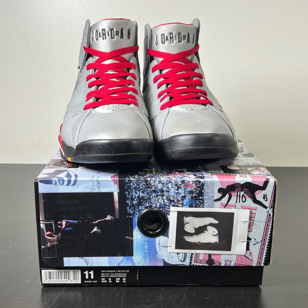 Jordan 7 Retro Reflections of a Champion 11 (Lightly Worn Pre-Owned)JordanReflect Silver/Bronze-Cardinal Red-Black - Image 2