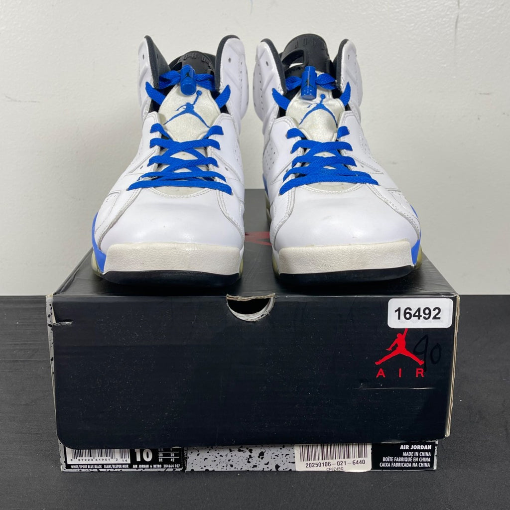 Jordan 6 Retro Sport Blue (2014) 10 (Moderately Worn Pre-Owned)JordanWhite/Sport Blue-Black - Image 2