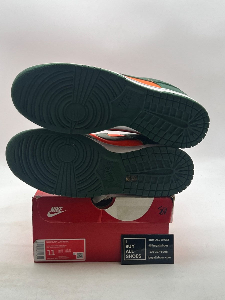 Nike Dunk Low Retro Miami Hurricanes 11 (Lightly Worn Pre-Owned) - Image 8