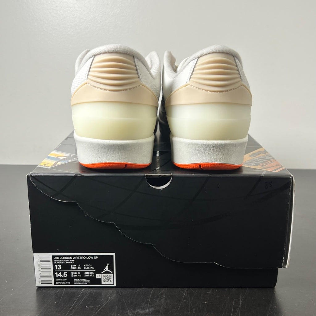 Jordan 2 Retro Low Shelflife 13 (Lightly Worn Pre-Owned)JordanWhite/Sail-Light Bone-Bright Mandarin - Image 5