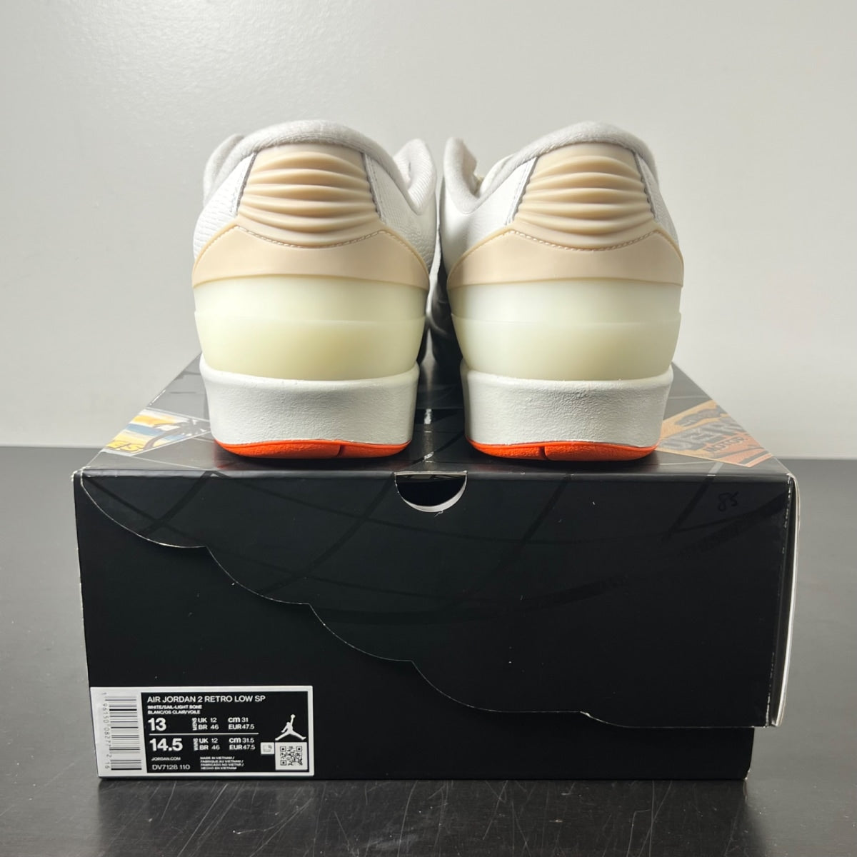 Jordan 2 Retro Low Shelflife 13 (Lightly Worn Pre-Owned)JordanWhite/Sail-Light Bone-Bright Mandarin - Image 5