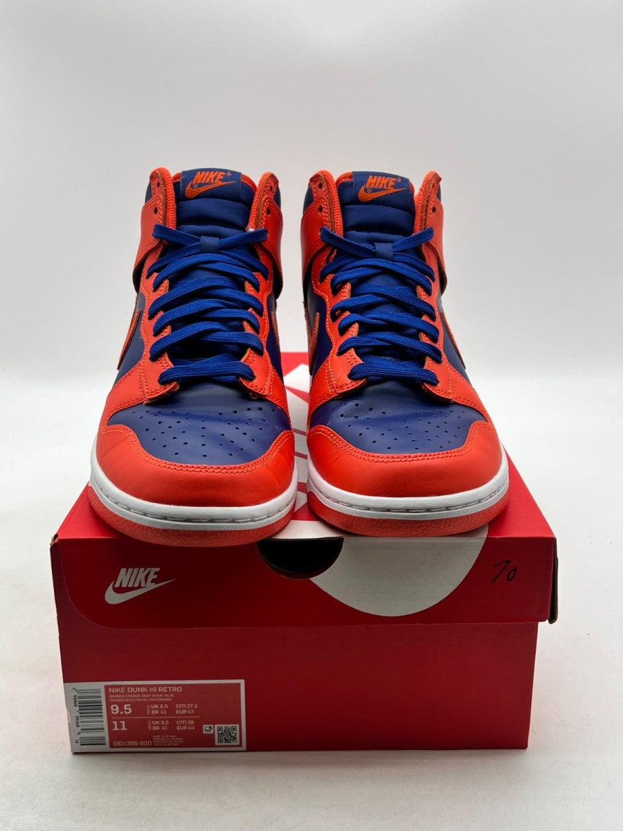 Nike Dunk High Knicks 9.5 (Lightly Worn Pre-Owned)NikeOrange/Deep Royal Blue/White/Orange - Image 2