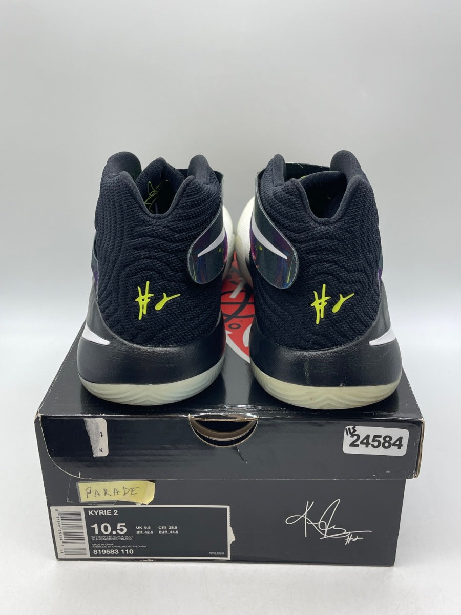 Nike Kyrie 2 Parade 10.5 (Moderately Worn Pre-Owned)NikeWhite/Black-Volt - Image 3
