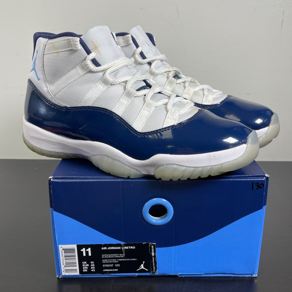 Jordan 11 Retro UNC Win Like 82 11 (Moderately Worn Pre-Owned)JordanWhite/University Blue-Midnight Navy - Image 1