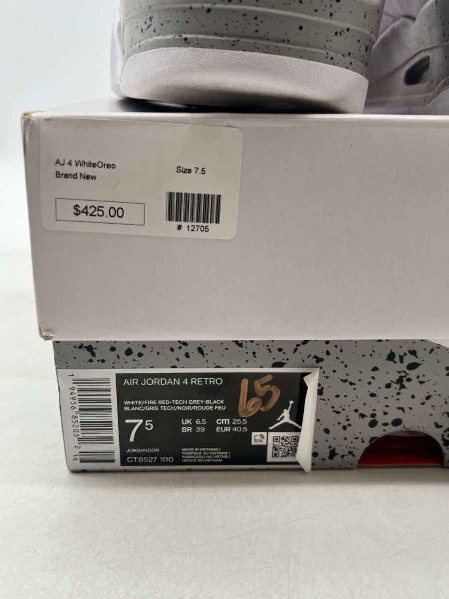 Jordan 4 Retro White Oreo (2021) 7.5 (Lightly Worn Pre-Owned) - Image 6