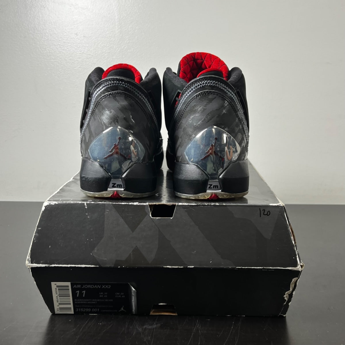 Jordan 22 OG Black Varisty Red 11 (Moderately Worn Pre-Owned)JordanBlack/Varsity Red-Metallic Silver - Image 4