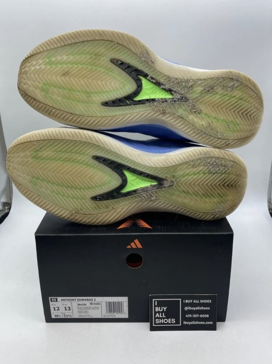 adidas AE 2 Blue Fusion 12 (Moderately Worn Pre-Owned)adidasBlue Fusion/Zero Metallic/Lime Burst - Image 8