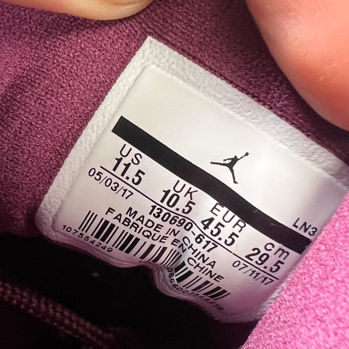 Jordan 12 Retro Bordeaux 11.5 (Lightly Worn Pre-Owned)JordanBordeaux/Sail-Metallic Silver - Image 7