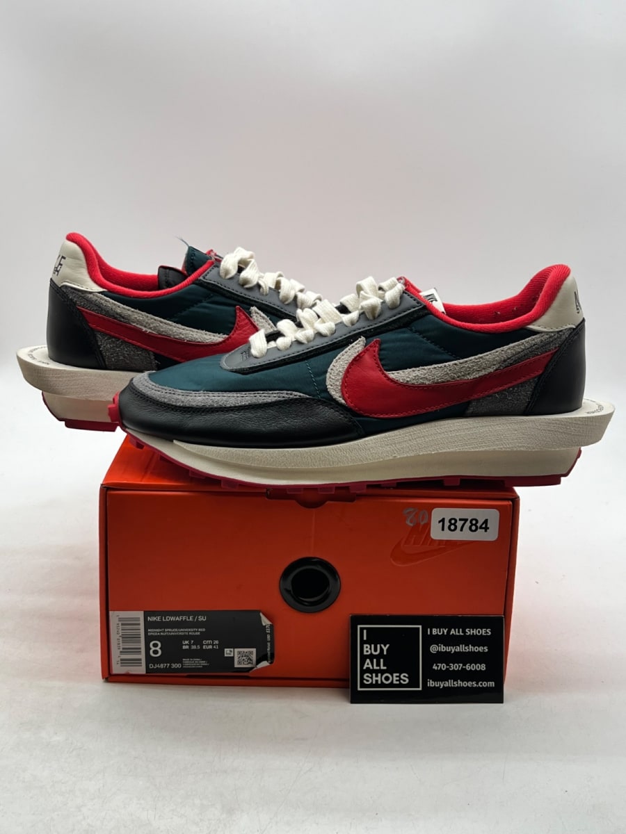 Nike LD Waffle sacai Undercover Midnight Spruce University Red 8 (Lightly Worn Pre-Owned) - Image 1