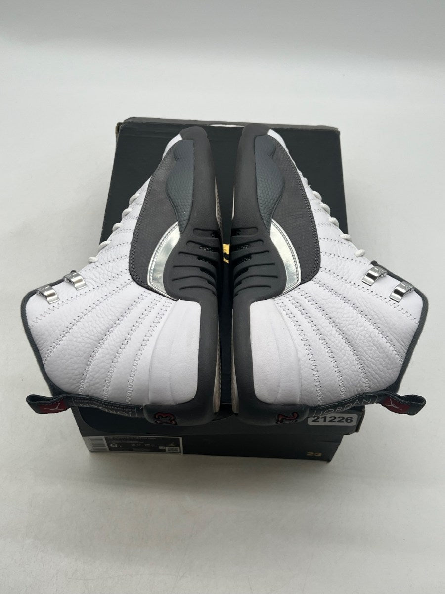 Jordan 12 Retro White Dark Grey (GS) 6Y (Lightly Worn Pre-Owned) - Image 9