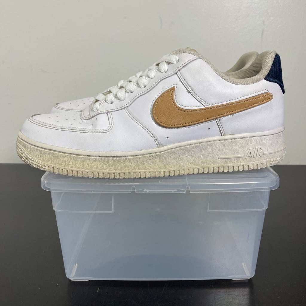 Nike Air Force 1 Low Removable Swoosh Pack White Vachetta Tan 10 (Moderately Worn Pre-Owned)NikeWhite/Obsidian-Vachetta Tan-White - Image 3