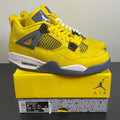 Jordan 4 Retro Lightning (2021) 10 (Moderately Worn Pre-Owned)JordanTour Yellow/White-Dark Blue Grey - Image 1