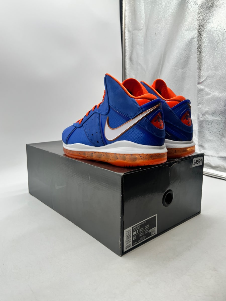 Nike LeBron 8 Hardwood Classic (2021) 10.5 (Lightly Worn Pre-Owned)NikeVarsity Royal/Orange Blaze-Total Orange-White - Image 6