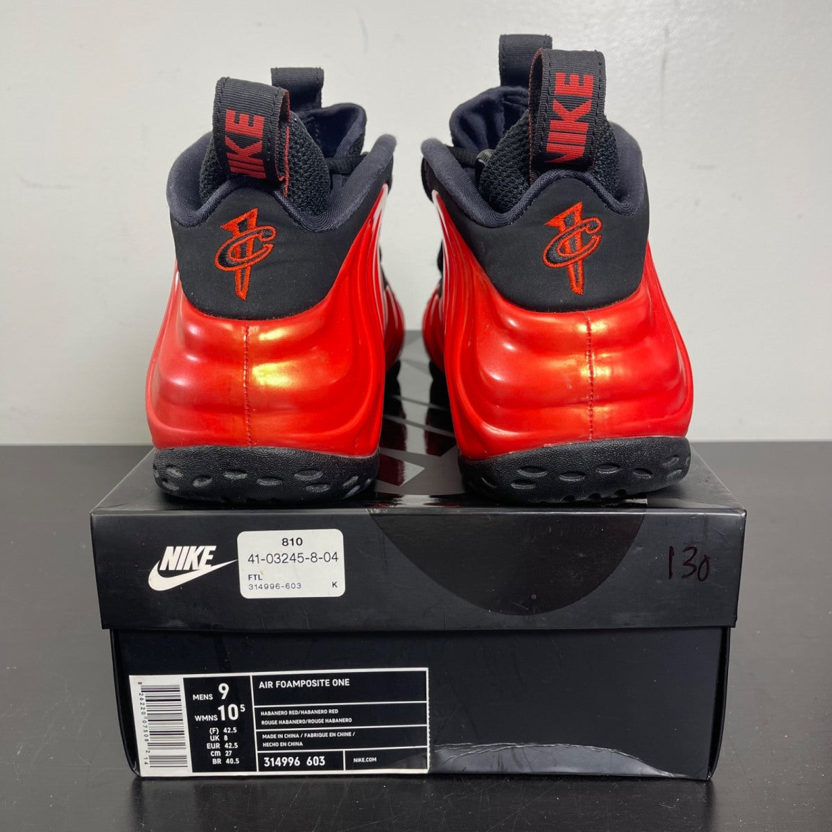 Nike Air Foamposite One Habanero Red 9 (Moderately Worn Pre-Owned)NikeHabanero Red/Habanero Red-Black - Image 4