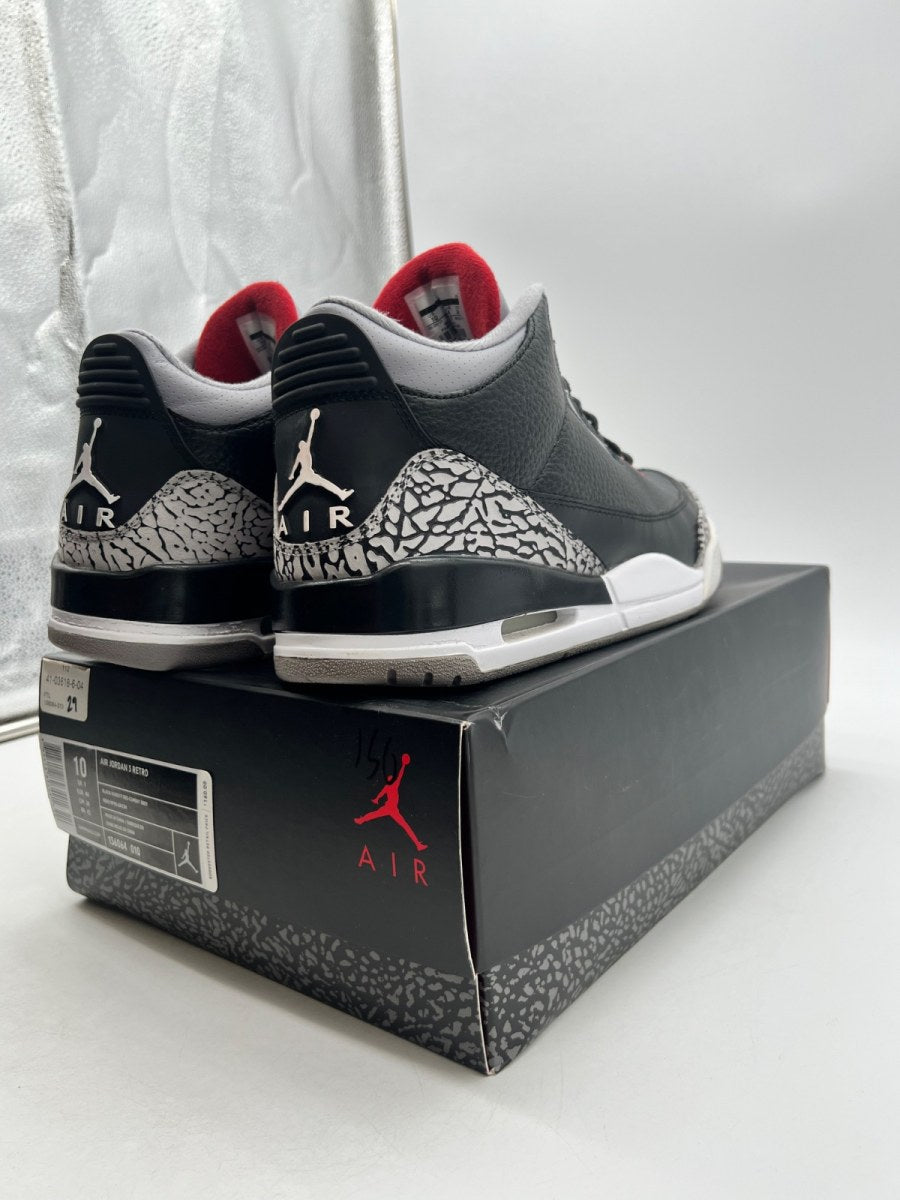Jordan 3 Retro Black Cement (2011) 10 (Lightly Worn Pre-Owned)JordanBlack/Cement Grey-White-Varsity Red - Image 5