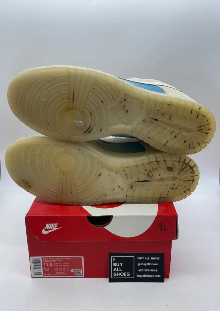 Nike Dunk Low SE LA 11.5 (Moderately Worn Pre-Owned)NikeSail/Pale Ivory/Baltic Blue - Image 9