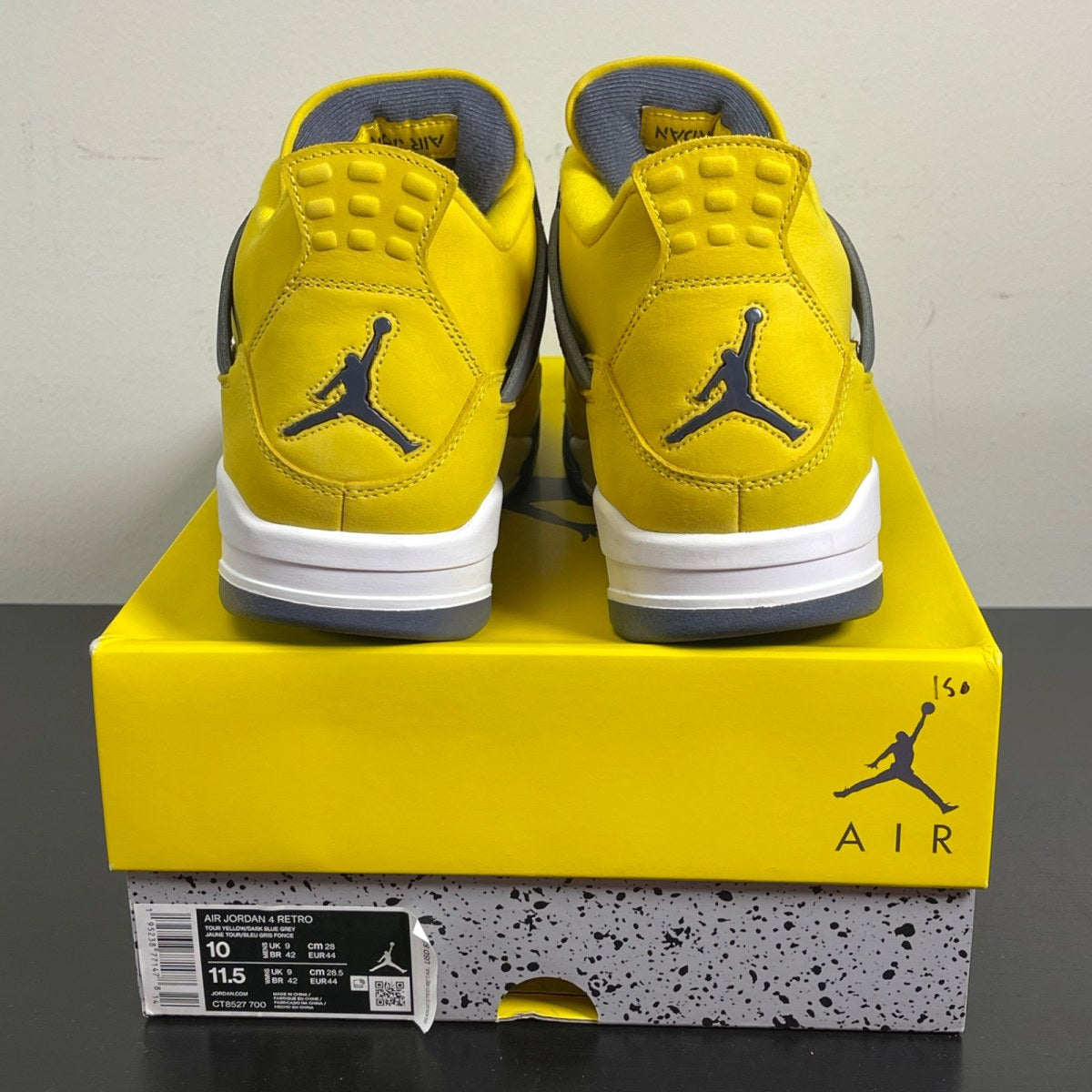 Jordan 4 Retro Lightning (2021) 10 (Moderately Worn Pre-Owned)JordanTour Yellow/White-Dark Blue Grey - Image 4