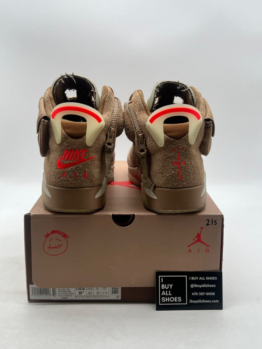 Jordan 6 Retro Travis Scott British Khaki 9.5 (VNDS Pre-Owned) - Image 3