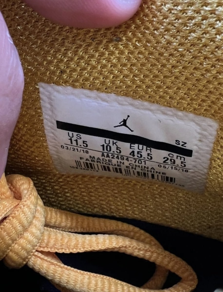 Jordan 18 Retro Yellow Ochre 11.5 (Lightly Worn Pre-Owned)JordanYellow Ochre/Yellow Ochre-Sail - Image 7