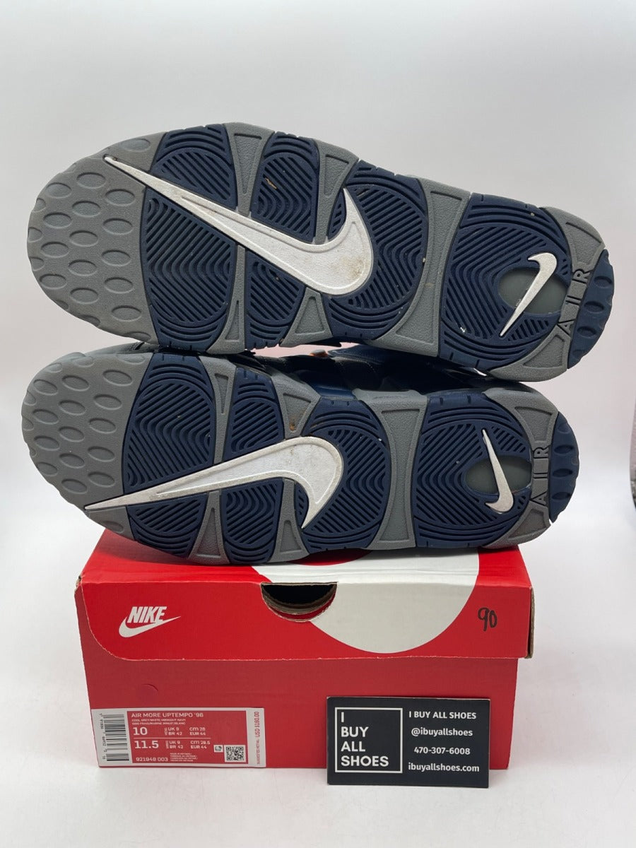 Nike Air More Uptempo Cool Grey Midnight Navy 10 (Moderately Worn Pre-Owned) - Image 7