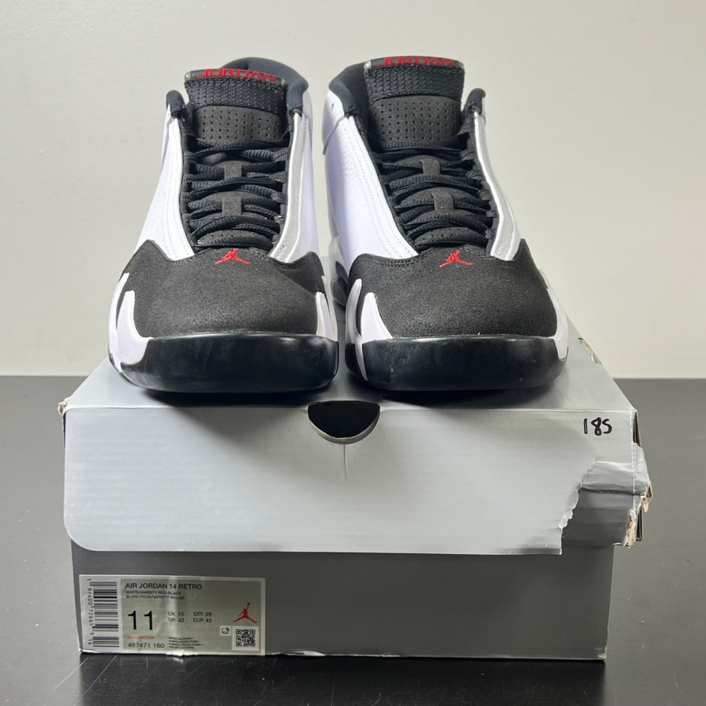 Jordan 14 Retro Black Toe (2024) 11 (Lightly Worn Pre-Owned)JordanWhite/Varsity Red/Black/Metallic Silver - Image 2