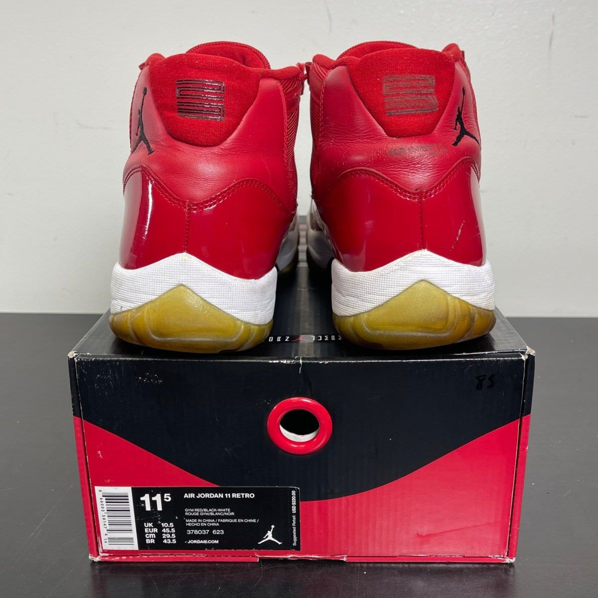 Jordan 11 Retro Win Like 96 11.5 (Moderately Worn Pre-Owned)JordanGym Red/Black-White - Image 4