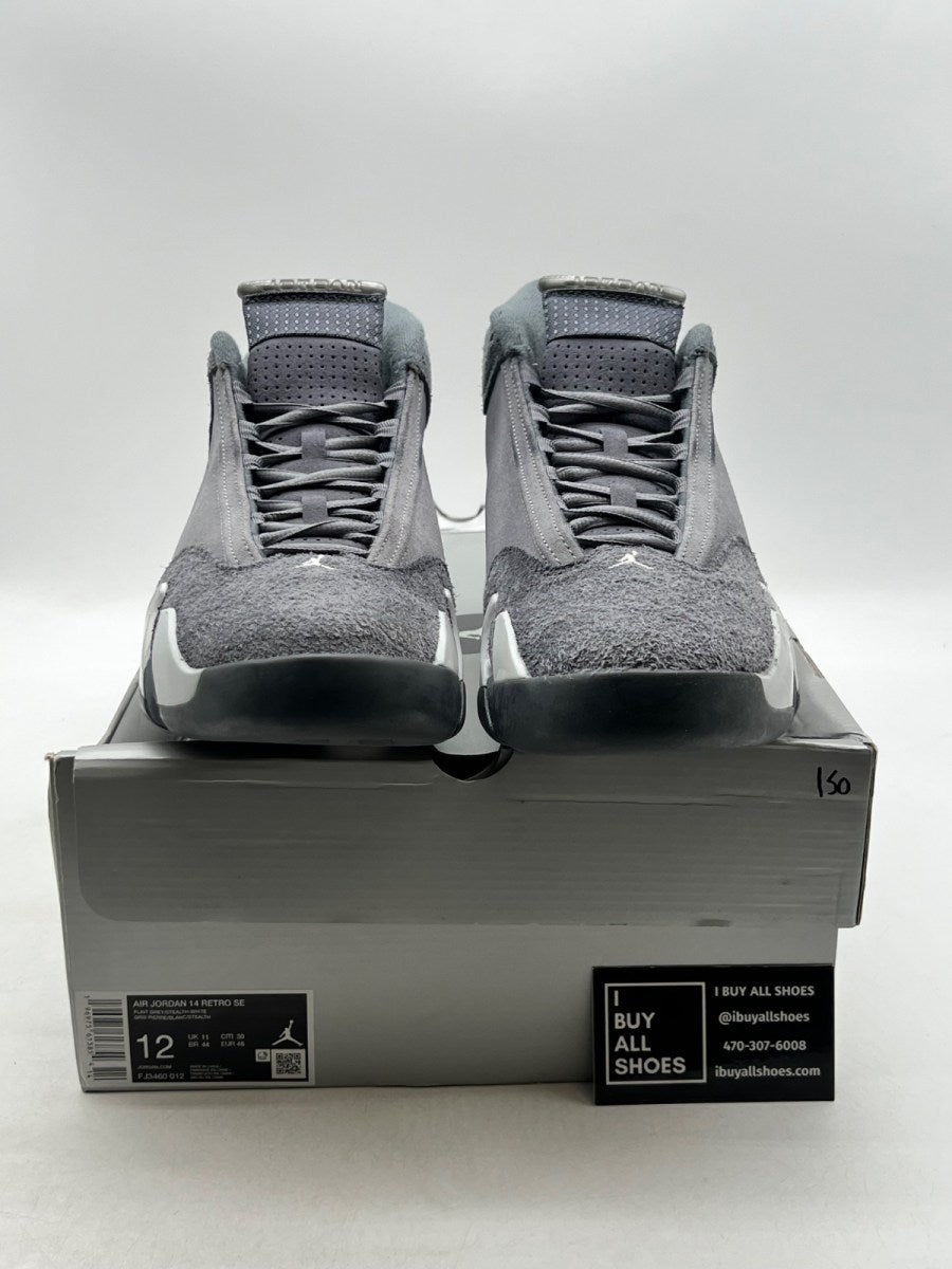 Jordan 14 Retro Flint Grey 12 (Lightly Worn Pre-Owned) - Image 2