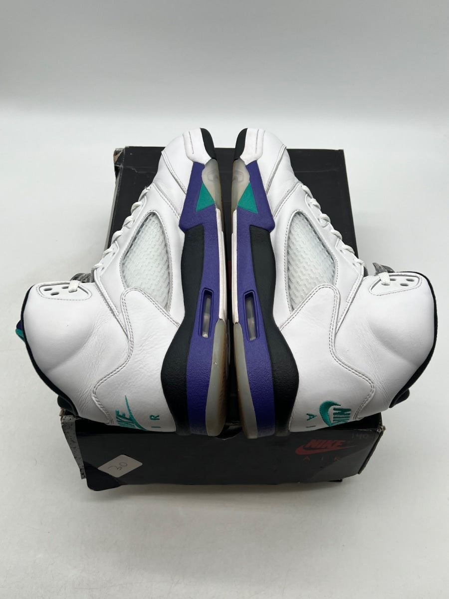 Jordan 5 Retro Grape (2025) 12 (Moderately Worn Pre-Owned)JordanWhite/Grape Ice-New Emerald - Image 6