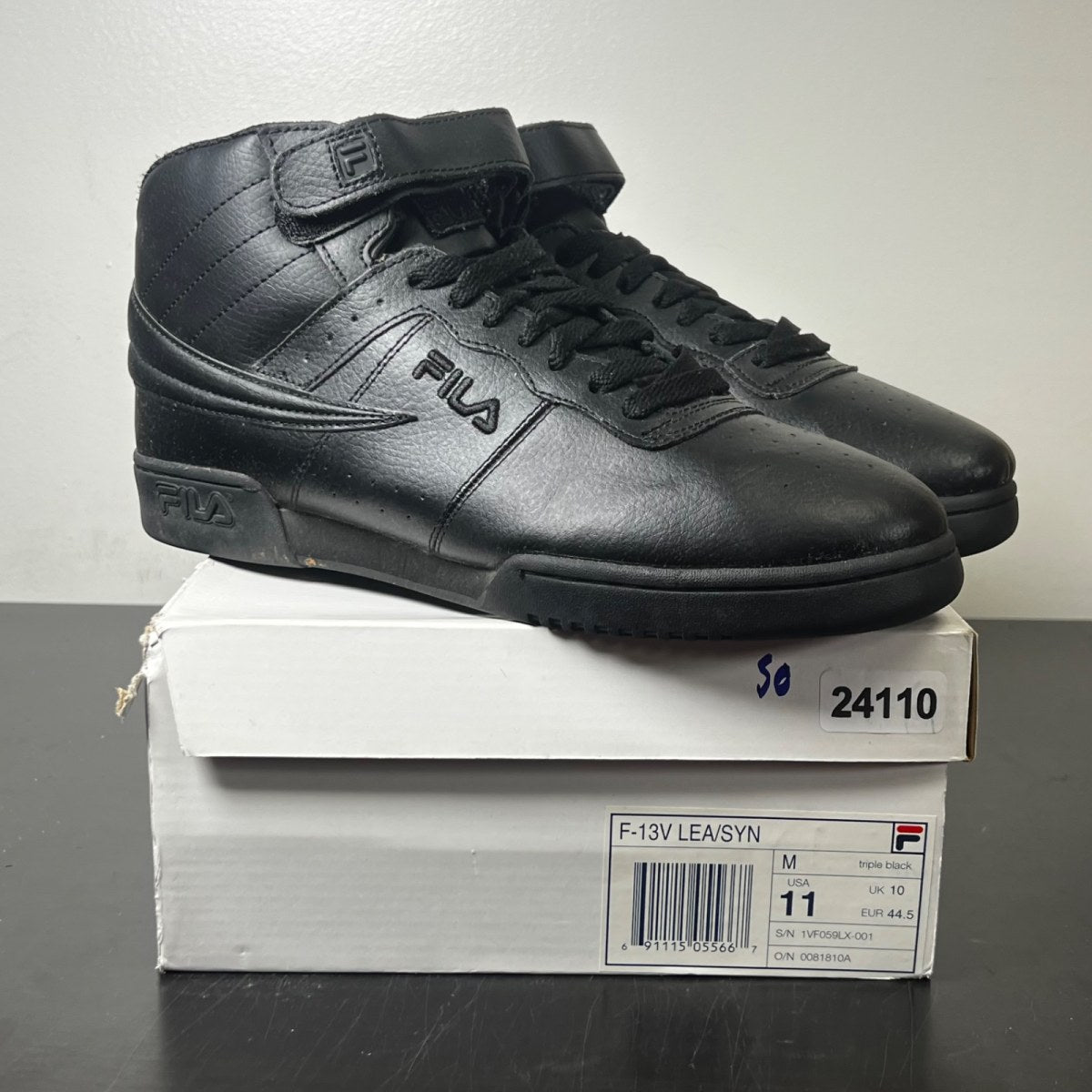 Fila F13 Velcro 'Triple Black' 11 (Lightly Worn Pre-Owned)Fila - Image 1