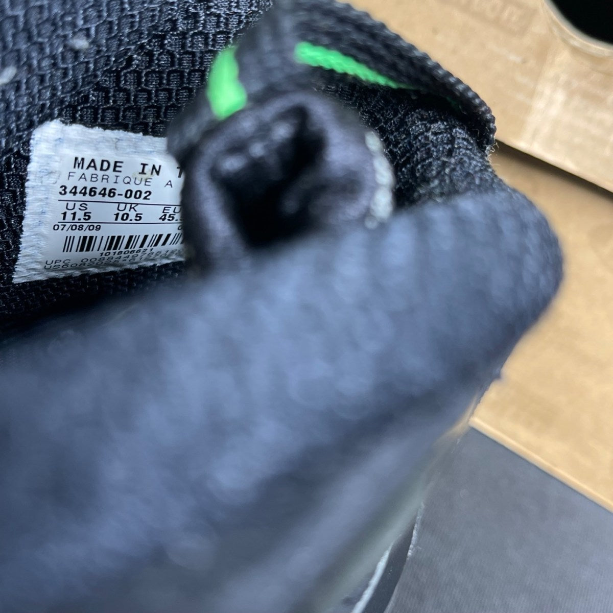 Nike Air 1/2 Cent Black Green Spark (Size 11.5) - Image 6