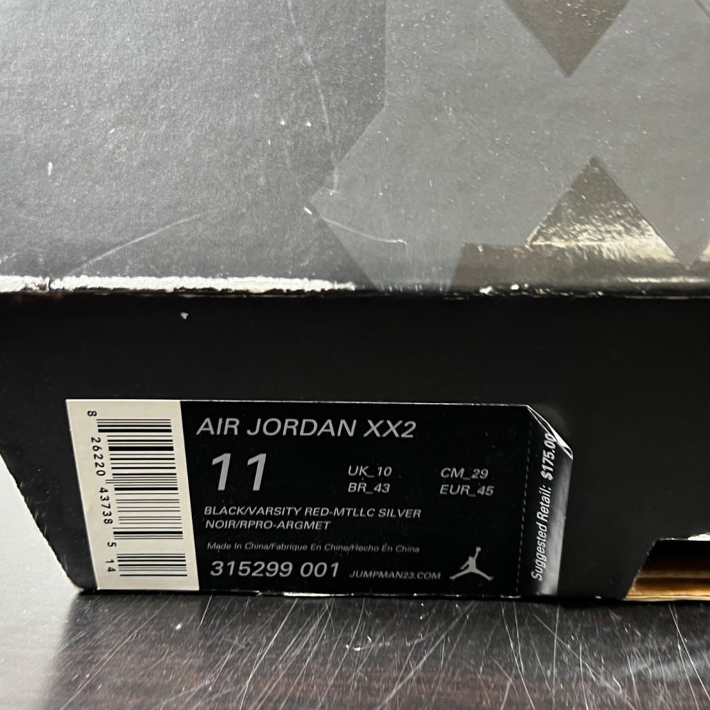 Jordan 22 OG Black Varisty Red 11 (Moderately Worn Pre-Owned)JordanBlack/Varsity Red-Metallic Silver - Image 5