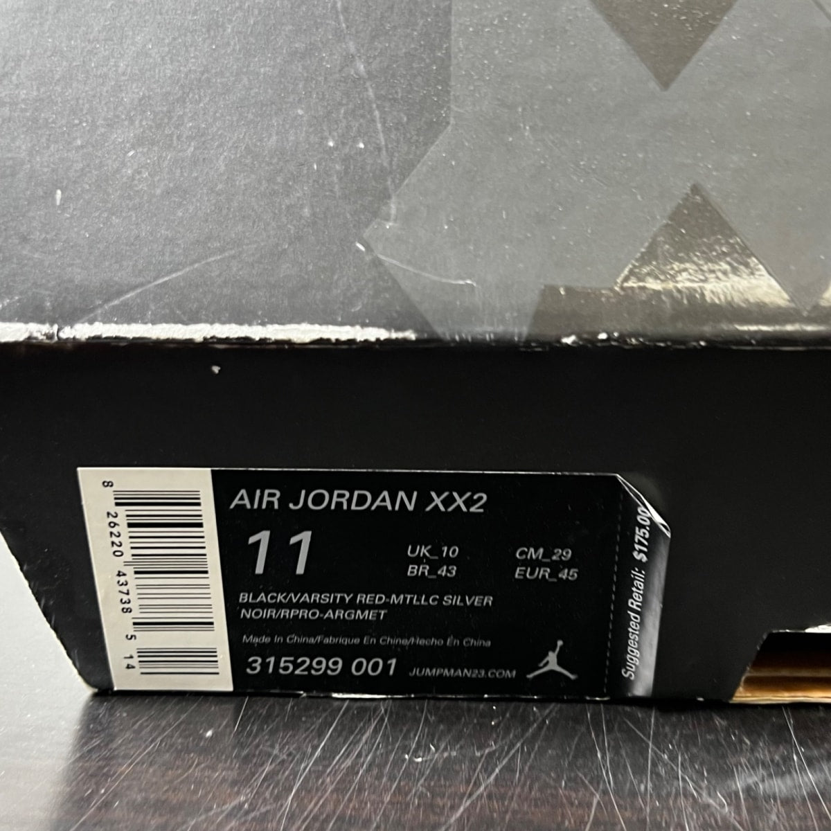 Jordan 22 OG Black Varisty Red 11 (Moderately Worn Pre-Owned)JordanBlack/Varsity Red-Metallic Silver - Image 5