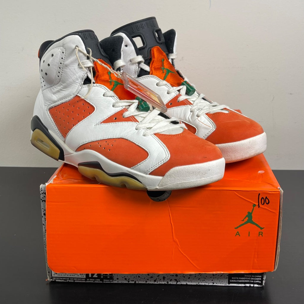 Jordan 6 Retro Gatorade Like Mike White 12 (Moderately Worn Pre-Owned)JordanSummit White/Team Orange-Black - Image 1