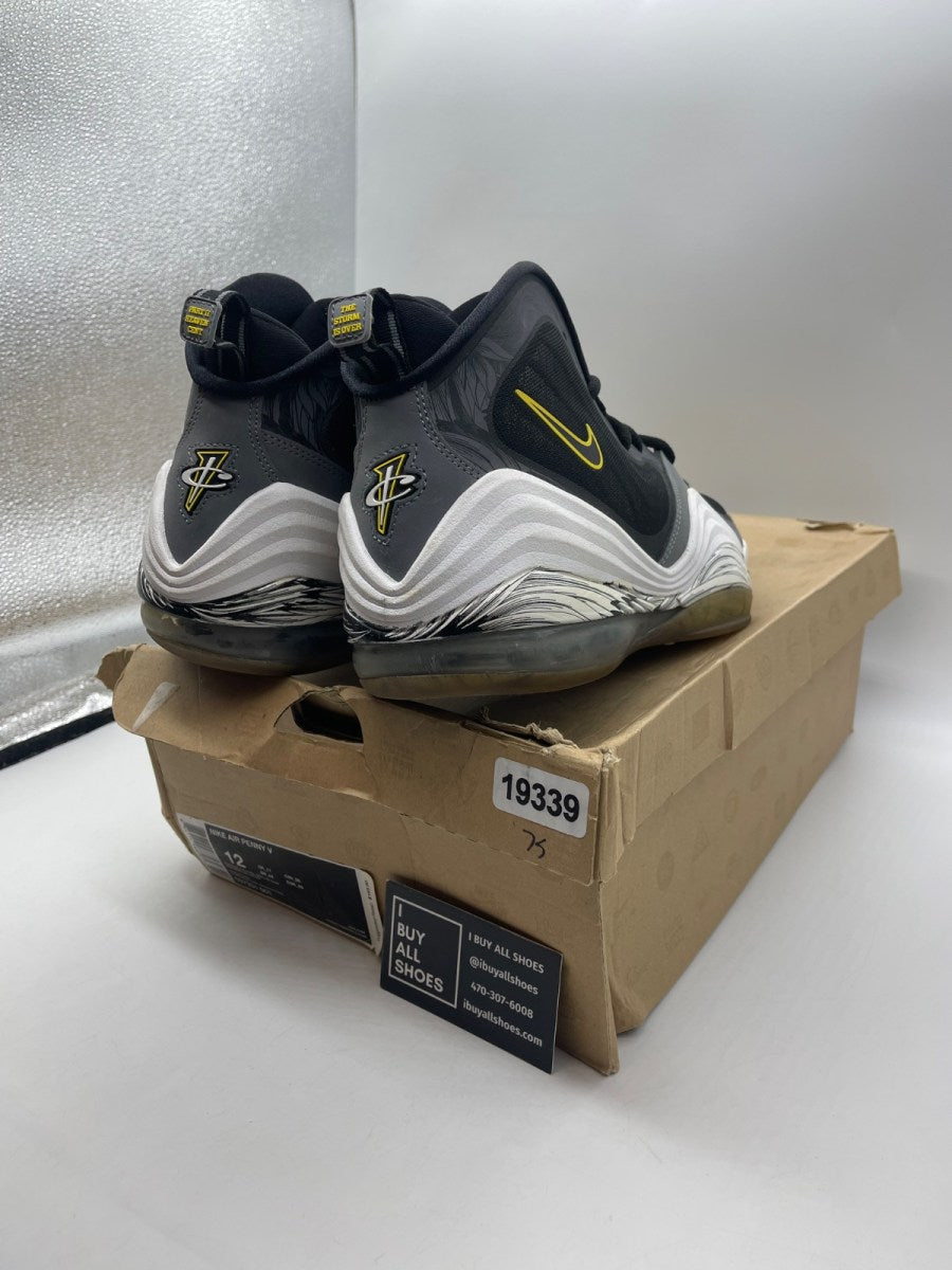 Nike Air Penny 5 'Black Grey Tour Yellow' 12 (Moderately Worn Pre-Owned) - Image 5