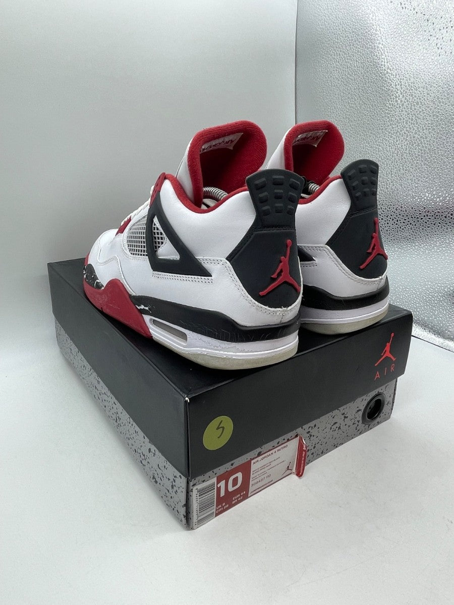 Jordan 4 Retro Fire Red (2012) 10 (Moderately Worn Pre-Owned)JordanWhite/Varsity Red-Black - Image 4