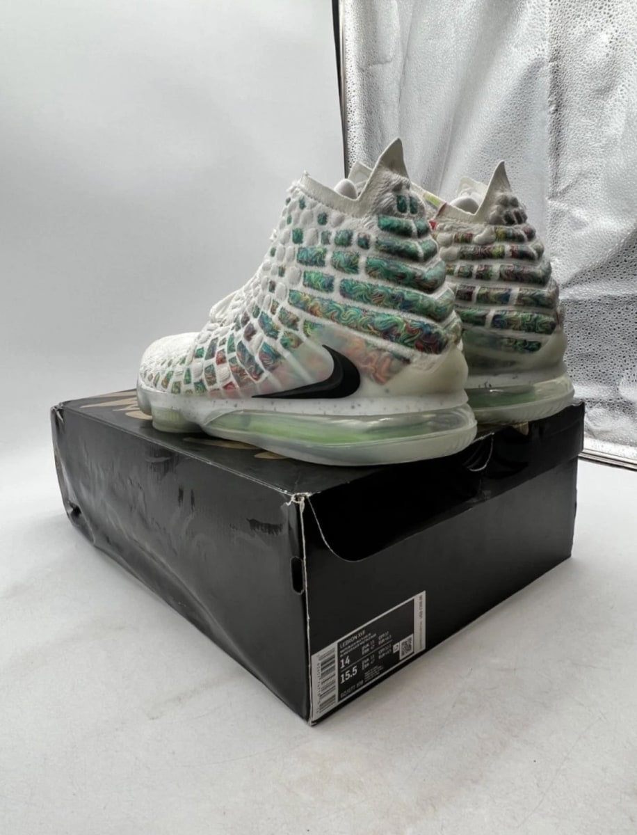 Nike LeBron 17 Air Command Force 14 (Lightly Worn Pre-Owned)NikeWhite/Black-Multi-Color - Image 6