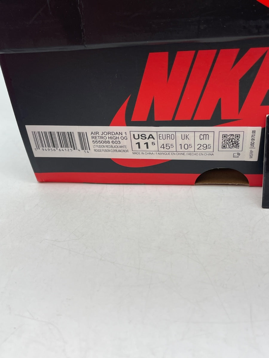 Jordan 1 Retro High OG Light Fusion Red 11.5 (Moderately Worn Pre-Owned)