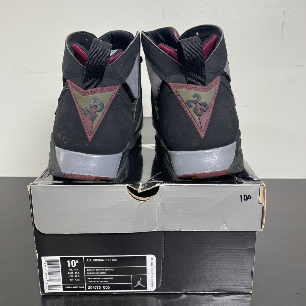 Jordan 7 Retro Bordeaux (2011) 10.5 (Moderately Worn Pre-Owned)JordanBlack/Light Graphite-Bordeaux - Image 4