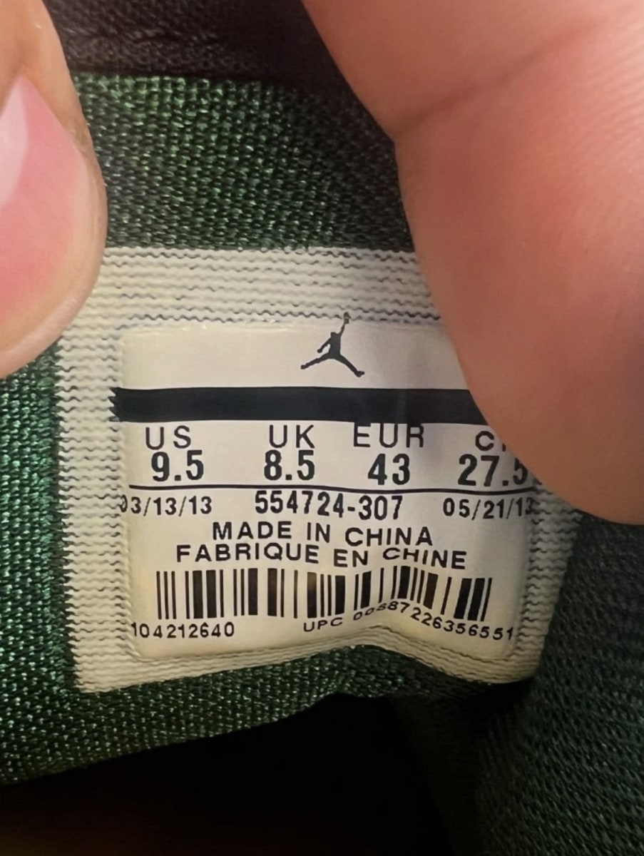 Jordan 1 Mid Retro Sonics 9.5 (Lightly Worn Pre-Owned)JordanGorge Green/University Gold-White-Black - Image 9