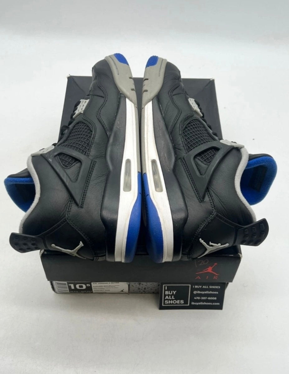 Jordan 4 Retro Motorsports Alternate 10.5 (Moderately Worn Pre-Owned)JordanBlack/Game Royal-Matte Silver-White - Image 9